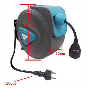 Enrouleur de câble électrique automatique extérieur de 20 m avec thermostat, protection contre les surcharges, rotatif à 180°, fixation murale en plastique - Product Image 4