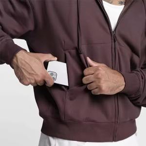 Blank Dropped Shoulder <b>hoodie</b> <b>Men's</b> Box Fitting <b>Burgundy</b> Full Zip Up Hoodies for <b>men</b> wholesale manufacturer custom hoodies - Product Image 2