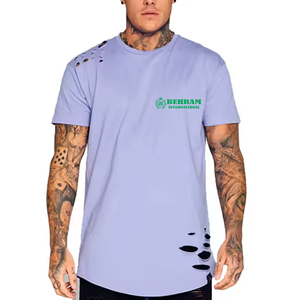 Custom Men's Polyester/Cotton <b>Acid</b> Washed Eco-Friendly Casual T-shirt Oversized <b>Drop</b> Shoulder Heavy Weight 200 GSM Stone Wash - Product Image 6