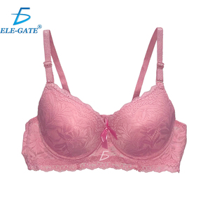 Reggiseno Push-Up Regolabile e Traspirante con Chiusura Frontale in Pizzo Ricamato, Senza Ferretto, Disponibile in Taglie Plus - Product Image 1
