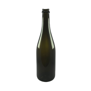 Botella de vidrio verde oliva oscuro de 750ml Tapa de rosca metálica Muestra gratis Logotipo personalizable para difusor de agua con gas Superficie helada - Product Image 3