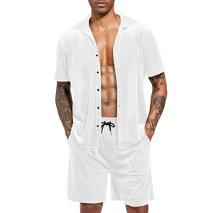 Derniers modèles de survêtements de style grande taille à logo personnalisé pour hommes jogging en velours pour hommes jogging ensemble deux pièces survêtement en velours pour hommes - Product Image 1