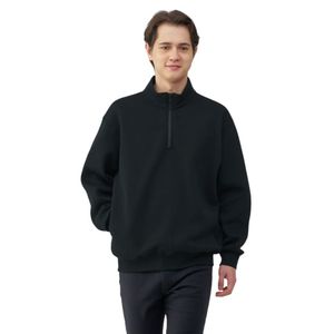 Sudadera Unisex de Alta Calidad con Cierre de 1/4, Sudadera de Forro Polar con Cuello Redondo, Sudadera con Media Cremallera, 100% Algodón, Sudadera con Capucha de Dibujos Animados con Bordado - Product Image 2