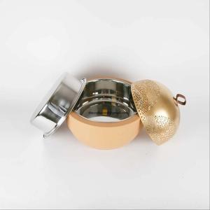 Nouvelle collection d'arrivée de casseroles en métal design personnalisé fait à la main en gros de forme ronde de chauffe-plats en métal - Product Image 3