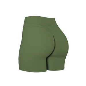 Femmes taille haute bout à bout Shorts de gymnastique solide taille élastique en plein air survêtement Yoga entraînement sans couture Fitness Shorts 2025 sur mesure - Product Image 4