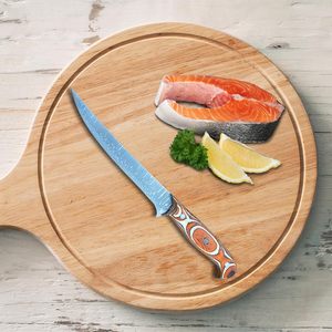 Couteau de pêche à filet en acier damassé fait à la main lame flexible pour la cuisine cadeau de chef pour les occasions spéciales personnaliser le couteau - Product Image 6