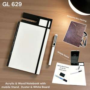 <b>Acrylic</b> & Wood Notebook With Mobile Stand Duster & White <b>Board</b> Gifts Set Premium Quality At Wholesale Low Cost Daily Use - Product Image 1