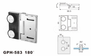 Charnières de porte en verre de salle de <span class=keywords><strong>douche</strong></span> en laiton de style italien - Product Image 2