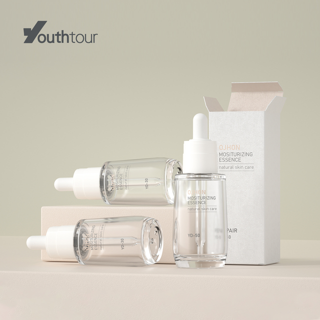 YD Series Cosmetic Plastic 30ml 50ml Skin Care Essential Oil Dropper Bottle Black Custom Lotion Transparent Serum Container