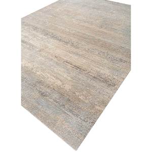 Tapis en laine et soie noué à la main Entropy Ivory AKWS-13017, motif abstrait rectangulaire, fait main pour salon, couloir, maison, polyester - Product Image 2