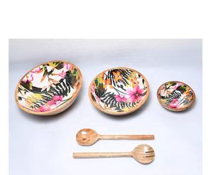 Nouveau Design personnalisé bol à salade en bois imprimé émaillé Design Antique cuisine hôtel maison Restaurant utilisation à un prix compétitif - Product Image 4