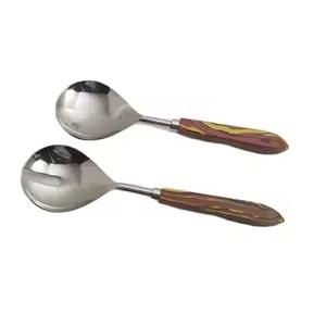 2 Pcs Cutlery Set <b>Wood</b> Fruit Dessert Flatware Salad Server Designer Kichen Tools Homeware Dinnerware Tableware Fork <b>Sppon</b> Set - Product Image 5