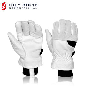 Venta al por mayor XL tamaño conductor guantes de piel de oveja blanca grano vaca cuero dividido multiusos para la construcción industrial trabajo corte 5 - Product Image 1
