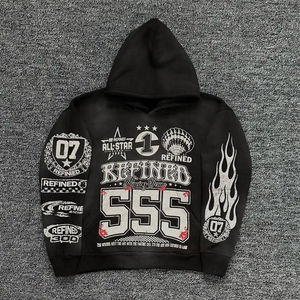 Nuevo Conjunto de Hombre 2026, Estilo Urbano Vintage, Sudadera Gruesa Vintage, Pantalones Acampanados Estilo Americano, Mangas Estampadas, Servicio OEM - Product Image 2