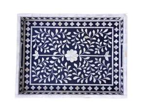 BANDEJA DE SERVICIO PREMIUM FLORALDESNG BONE INDEY para el hogar, hotel y restaurante, decoración elegante para mesa de comedor - Product Image 3