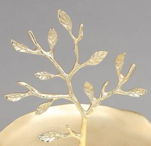 Support à gâteau en métal doré de luxe à 2 niveaux, décoratif en forme de branche d'arbre, pour la présentation de bijoux, le service de gâteaux pour mariage, anniversaire, thé, dessert - Product Image 6