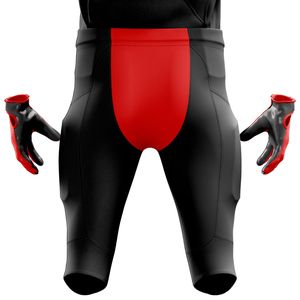 Uniforme de fútbol americano para hombres, pantalones de Jersey rojos y negros personalizados, ropa deportiva de equipo sublimada de alta calidad, equipo de entrenamiento duradero - Product Image 6