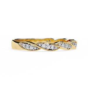 Bijoux en or 14 carats véritable, vente en gros, bague torsadée éternité en diamant 14 carats, design unique avec diamants véritables, bague à vendre, bijoux de mode - Product Image 4