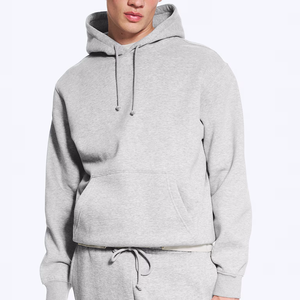 Sudadera con capucha de doble capa y puños fruncidos discretos Elite Merchandising, color gris melange, para la vida universitaria - Product Image 2