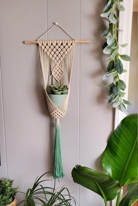 Colgador de Plantas de Macramé Hecho a Mano de Alta Calidad, Estilo Bohemio, Ecológico, Duradero, Forma Cuadrada, Tamaño Personalizable, Decoración para Montar en la Pared - Product Image 2