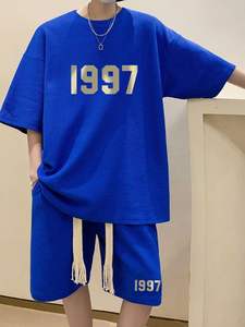 Custom <b>Sleeveless</b> T Shirt 2 Piece Set Cotton Screen Print <b>Tshirts</b> and Shorts Set for <b>Men</b> - Product Image 5