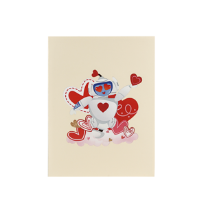 Robot Love 3D Pop Up Valentine Card Cadeau en papier fait main pour une célébration romantique - Product Image 6