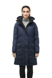 Vente chaude Top qualité marine femmes à capuche sans fourrure Parka, doudoune et matelassé bulle vers le bas hiver doudoune pour les femmes - Product Image 3
