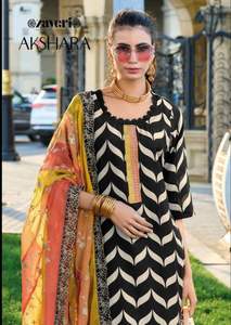 Nouvelle tenue de créateur à feuilles persistantes fantaisie haute sur demande meilleur costume Salwar en mousseline et Dupatta avec broderie travail femme exportateur de mode - Product Image 2