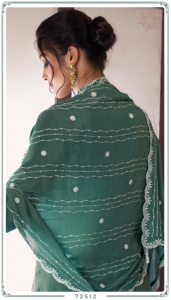 Qualité supérieure Kuleesh Syona Salwar kameez Palazzo Costumes Chinon Soie Avec Broderie Travail à Prix Abordable - Product Image 6