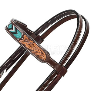 Brida de caballo ecuestre de cuero personalizado Servicio OEM Precio razonable 2025 Bridas de equitación de último diseño - Product Image 6