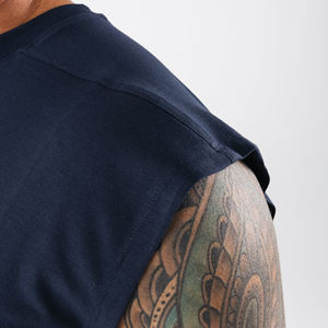 Haut extensible respirant lavé hommes Muscle entraînement débardeurs 100% coton sans manches séchage rapide pour Gym course exercice - Product Image 6