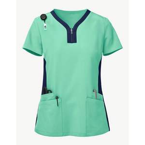 Marque privée femmes gommage ensemble col en V haut infirmière uniforme personnalisable propre Logo tailles hôpital médical clinique vente en gros gommage ensemble - Product Image 5