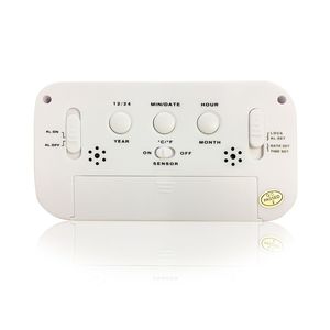 Réveil numérique en bambou avec calendrier, thermomètre et logo personnalisé pour le bureau - Product Image 4