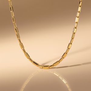 18K Solid Gold Platinum White Gold Cable <b>Chain</b> Pendant Necklace Unisex Luxury Fine <b>Jewelry</b> Slim Link OEM Design - Product Image 4