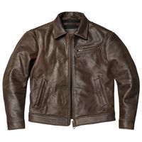 Veste en cuir d'automne marron hommes Style rétro grande taille 5XL peau de vache naturelle Slim Fit manteau en cuir véritable