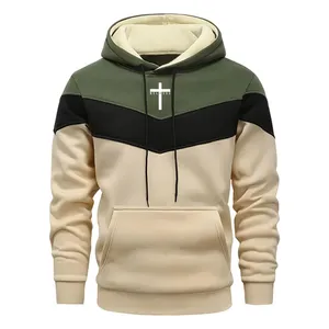 Automne mode urbaine hommes vêtements de sport décontractés ensemble sweat à capuche Camouflage poids lourd survêtement survêtement noir avant - Product Image 5