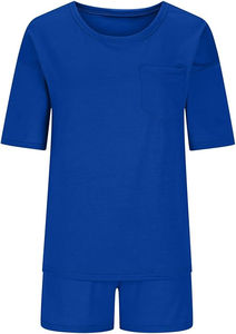 Ensembles de t-shirts et shorts 2 pièces pour femmes d'été personnalisés de haute qualité Ensembles courts légers 100% coton en gros - Product Image 5