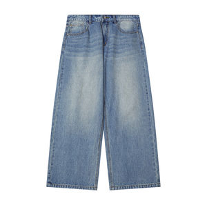 Vintage Lavage Jambe Droite Baggy Jambe Large Jeans Marque De Mode Rue Pantalons Décontractés Pantalons pour Hommes Hip Hop Respirant Droite - Product Image 2