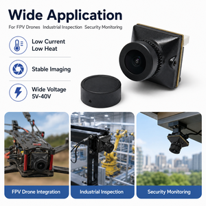 กล้องตรวจสอบอุตสาหกรรม FPV UAV ขนาด 1/1.8" CMOS 1800TVL WDR มองเห็นในเวลากลางคืน, ความหน่วงต่ำ, 125 °   FOV, อินพุต 5-40V - Product Image 4