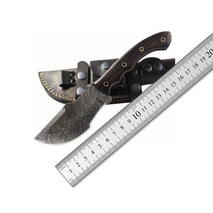 Rastreador de acero de Damasco de tamaño personalizado, cuchillo de hoja fija con mango de madera de Micarta, agarre de mano cómodo compatible con OEM - Product Image 2