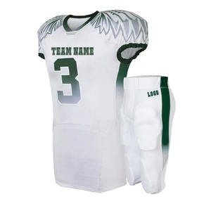 Venta al por mayor personalizado fútbol americano Jersey manga corta transpirable más tamaño en blanco práctica sublimación uniforme desgaste barato - Product Image 2