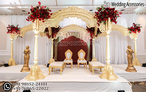 Fabulous Hindu Indian Wedding Mandap <b>Decor</b> Indian Wedding Padmavati Wooden Mandap <b>decor</b> Elegance Design Indian Wedding Mandap - Product Image 4