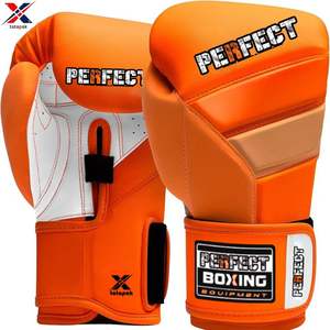 Guantes de boxeo ligeros de cuero profesional logotipo de marca personalizado gancho ajustable soporte de muñeca al aire libre fábrica al por mayor - Product Image 6
