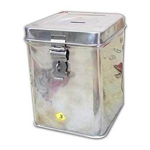 Alcancía de Acero Inoxidable Resistente de Alta Calidad con Cerradura Reutilizable, Marca ABK IMPEX, Origen India - Product Image 5