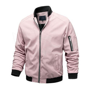 2023 personnalisé hommes coupe-vent toile Bomber veste support résistant à l'eau avant Zip Design à la mode hiver léger respirant - Product Image 1