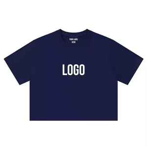 Camiseta recortada de gran tamaño personalizada de algodón pesado liso de 300 Gsm de alta calidad para hombres, estilo cuadrado - Product Image 2