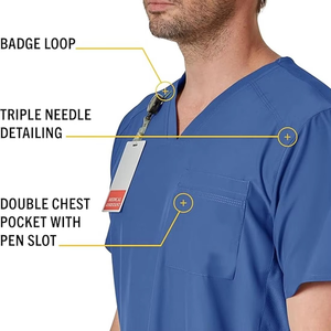 2025 unisexe personnalisé infirmière gommages professionnel médical de haute qualité vêtements en Satin usine vente ensemble de gommage médical - Product Image 3