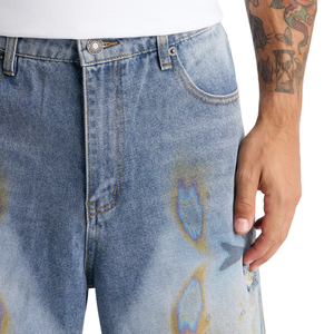 Pantalones Cortos de Mezclilla Azules Vintage para Hombre, Estilo Cargo, Desgastados, Transpirables, con Dobladillo Deshilachado, Casuales, de Moda Urbana, de Algodón para Verano - Product Image 3