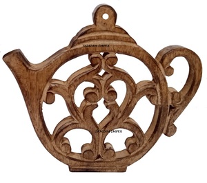 Handcrafted Teapot Design Wooden Trivet <b>Coaster</b> for Hot Pots, Pans and Teapots Decorative <b>Heat</b>-Resistant Kitchen Table Protector - Product Image 1