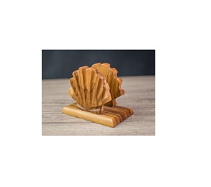 Porte-serviettes en bois moderne de luxe artisanal avec logo de couleur personnalisable pour la décoration de mariage, la maison, les cuisines, les cafés, les tables à manger - Product Image 2